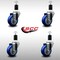 Service Caster 3.5'' SS Blue Poly Wheel Swivel 1-1/2'' Expanding Stem Caster Set, 4PK SCC-SSEX20S3514-PPUB-BLUE-112-4 - alternate 4